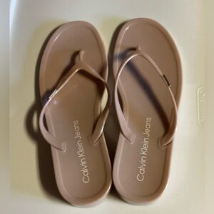 Calvin Klein Flip Flops Natural Size 7M New Price is Firm